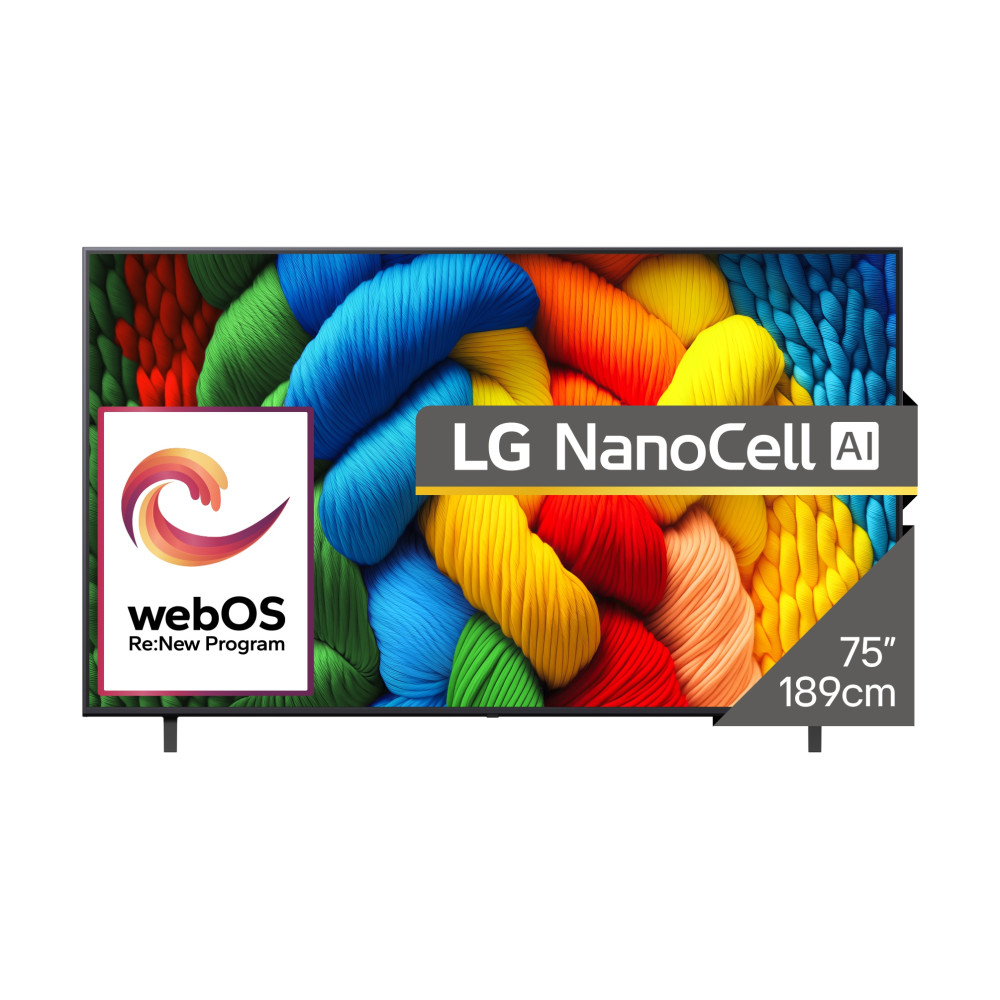 LG TV 75NANO80A3B SMART WEBOS 4K ULTRA HD (3840 x 2160) HDR10, FILMMAKER MODE,HGiG, HLG