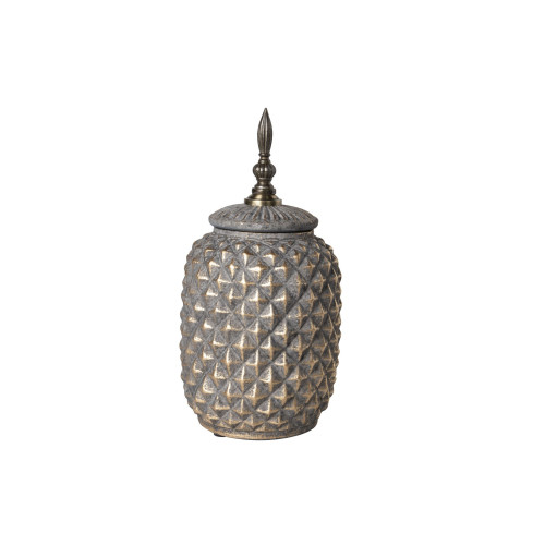 DEKOR DHOME 15X15X22CM RELIEF BROWN