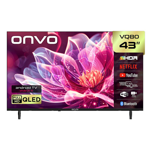ONVO 43 INCH SMART ANDROID WHALE OS QLED FHD 43VQ80F2FA