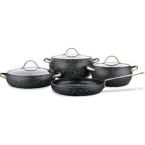 KORKMAZ A2610 BERILLA SET TENGJERE 7PCS 5.7L-2X3.5L-26X4.5 GRANIT ZI-GOLD