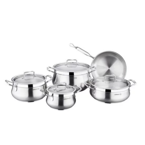 KORKMAZ A1959 ESTIMA SET TENGJERE 9PCS 4.5LX1-4.0LX1-2.3LX1-7.0LX1-24X5CM ROSFAJ ME INDUKSION