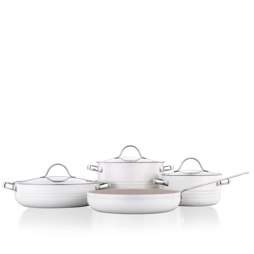 KORKMAZ A2619-2 LINEA SET TENGJERE 7PCS 3.8L-3.5L-2.0L-26X4.5 GRANIT VANILLA