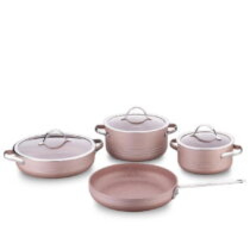 KORKMAZ A2619 LINEA SET TENGJERE 7PCS 3.8L-3.5L-2.0L-26X4.5 GRANIT ROSAGOLD
